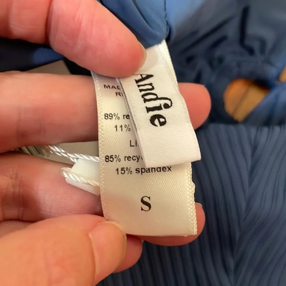 Andie The Bonita One Piece Swimsuit Rib Bijou Blue size S NWT - Picture 6 of 7